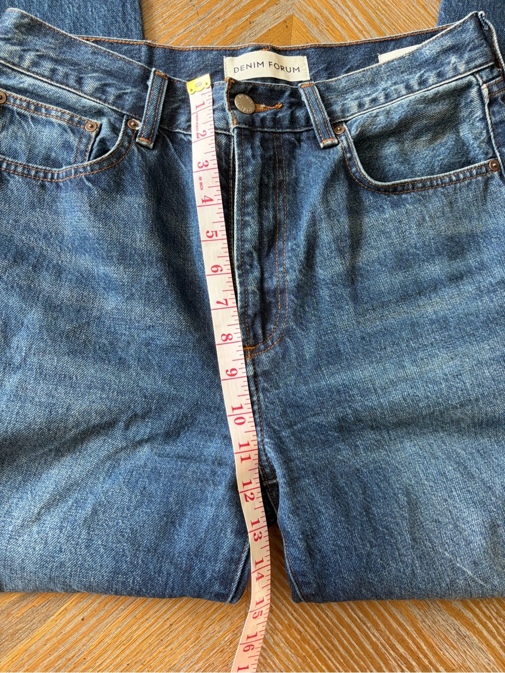 Aritzia Denim Forum Farrah Hi-Rise Wide Leg Jeans 28 Dark Wash 100% Cotton - Picture 7 of 9